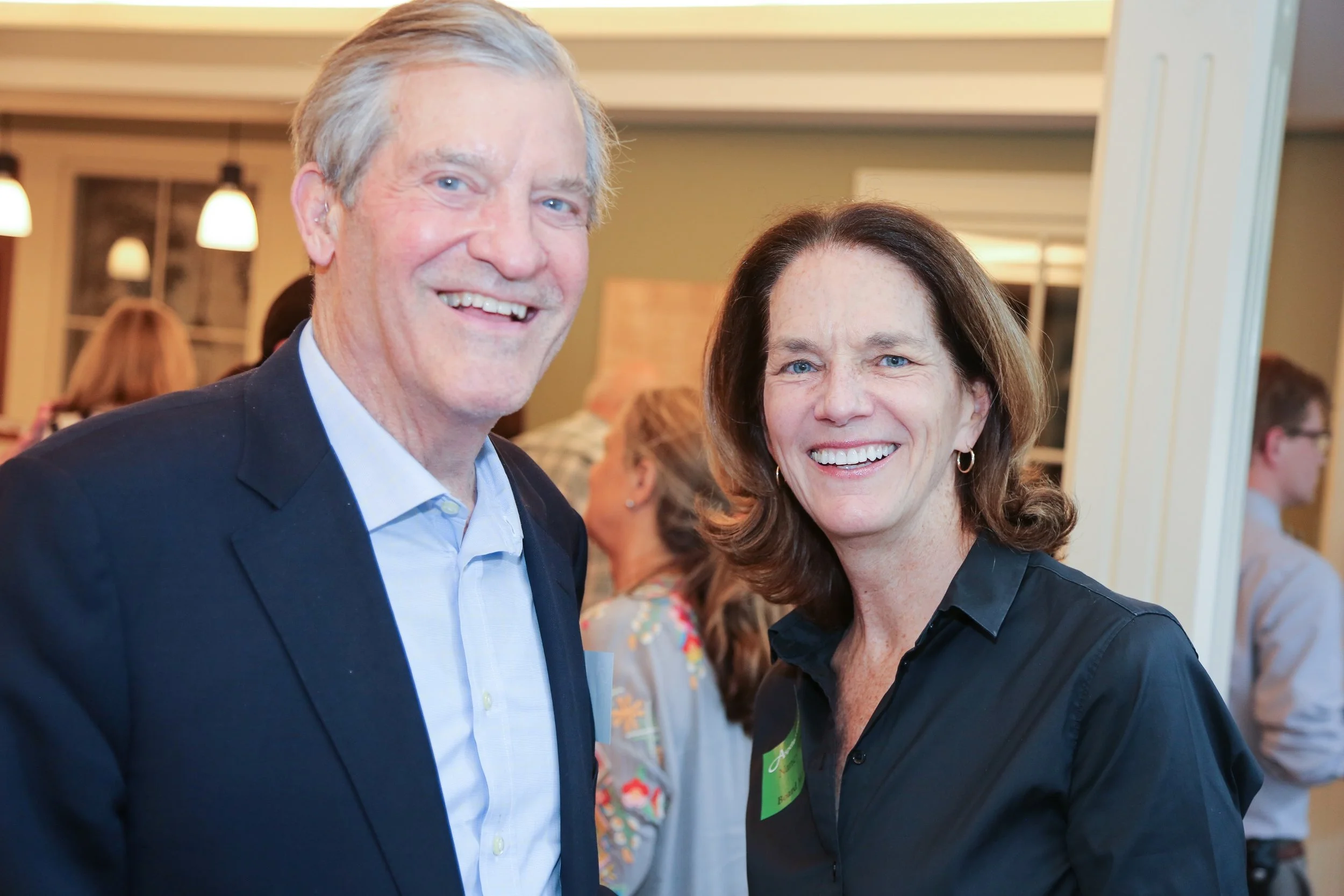 Aspetuck Land Trust member David Storrs with board member Nancy Moon.