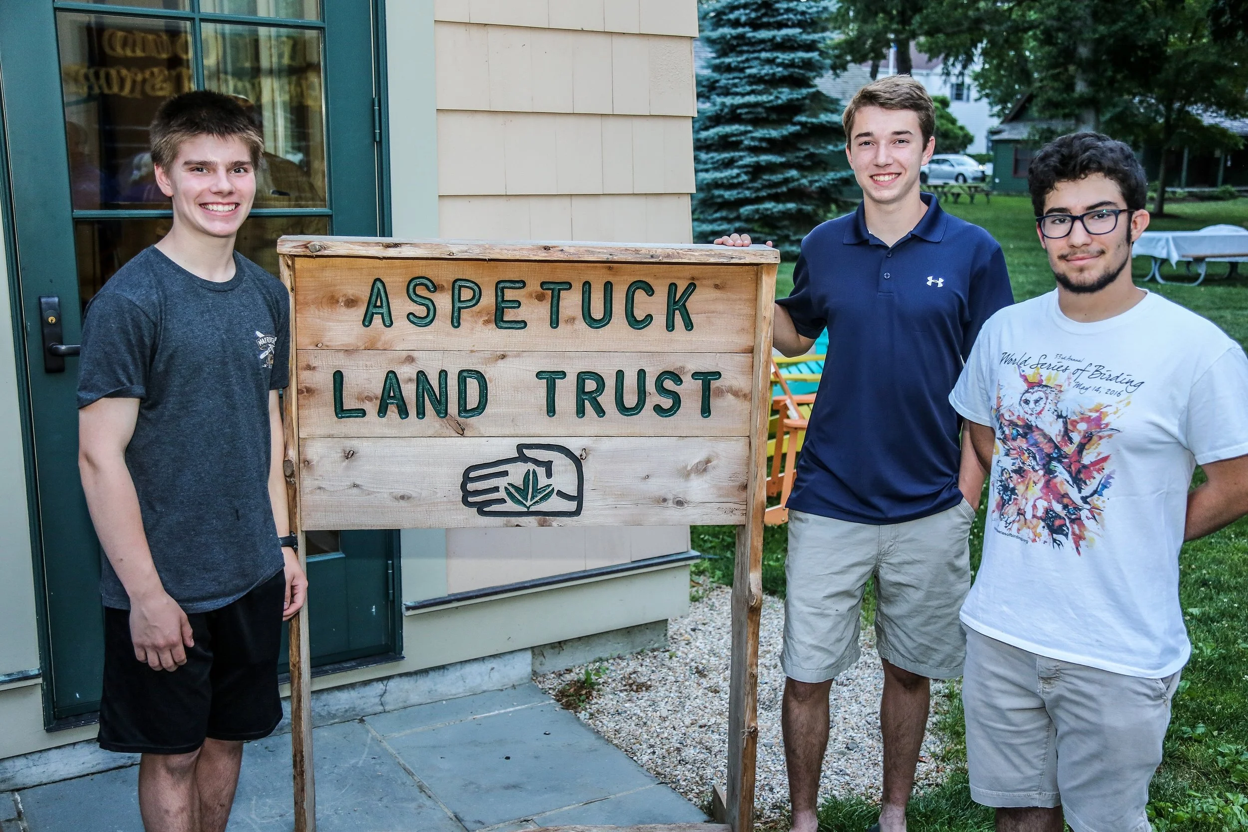 This image is from last year’s Annual Meeting, but it is a great way to close this story! Owen Harlacker, Jackson Hemphill, Jory Teltser, members of Aspetuck Land Trust's Land Management Committee.