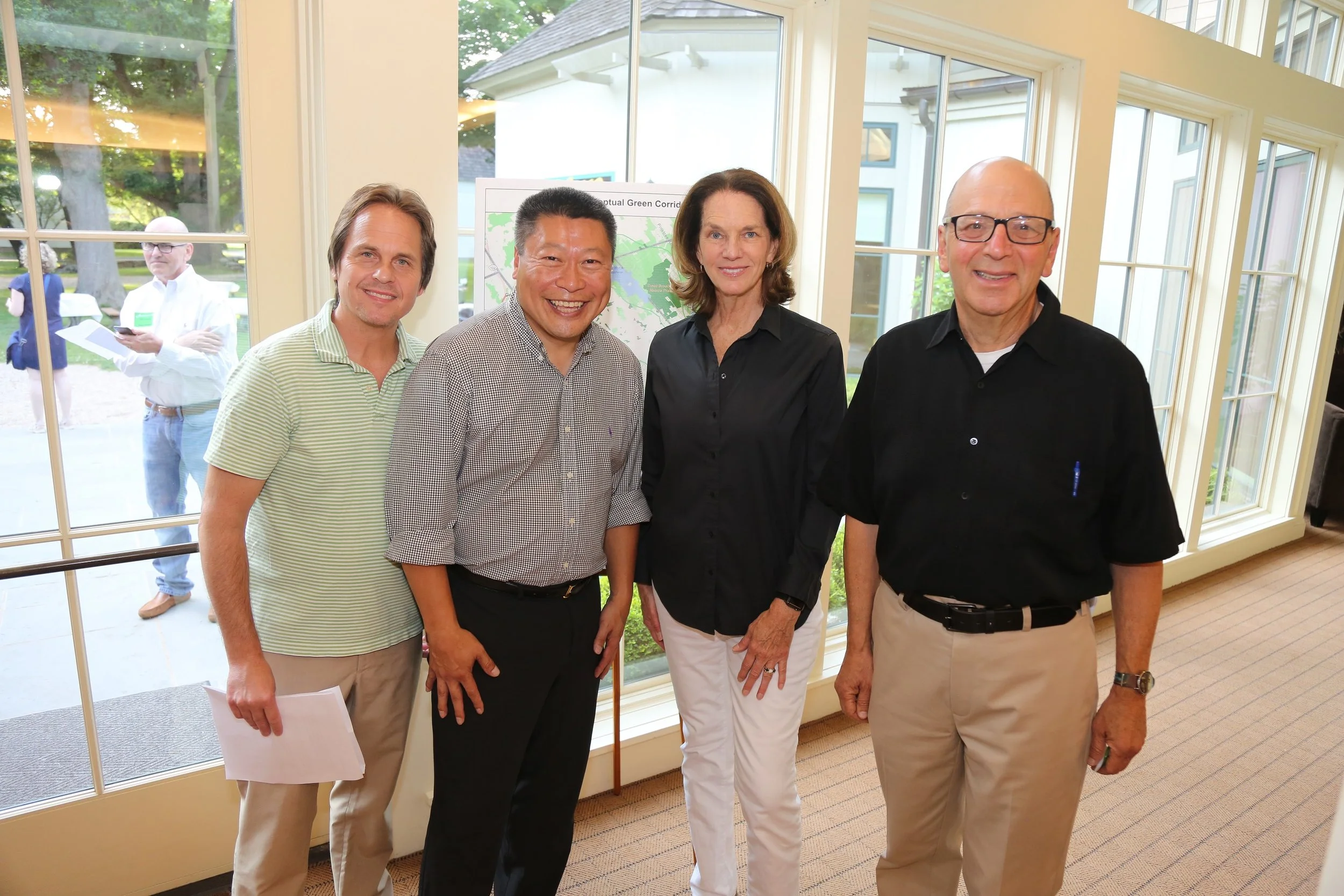 David Brant, Aspetuck Land Trust Executive Director; Tony Hwang, State Senator; Nancy Moon, Board of Directors; Don Hyman, Aspetuck Land Trust Board President.