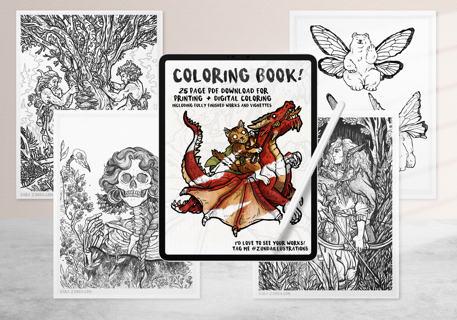 Download 25 Page Coloring Book Pdf Sara Zunda Illustrations