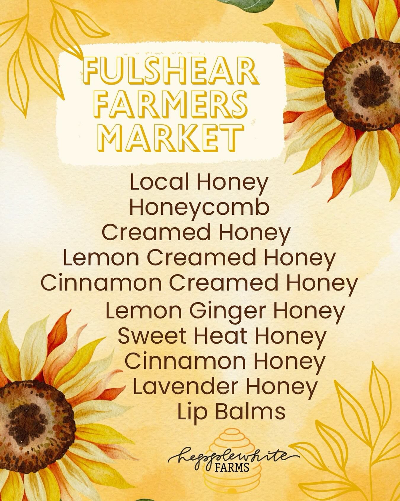 Coming this Saturday- June 21st @fulshear_farmers_market 

#hepplewhitefarms #fulshearfarmersmarket #localhoney #fulsheartx #knowyourbeekeeper #katytx