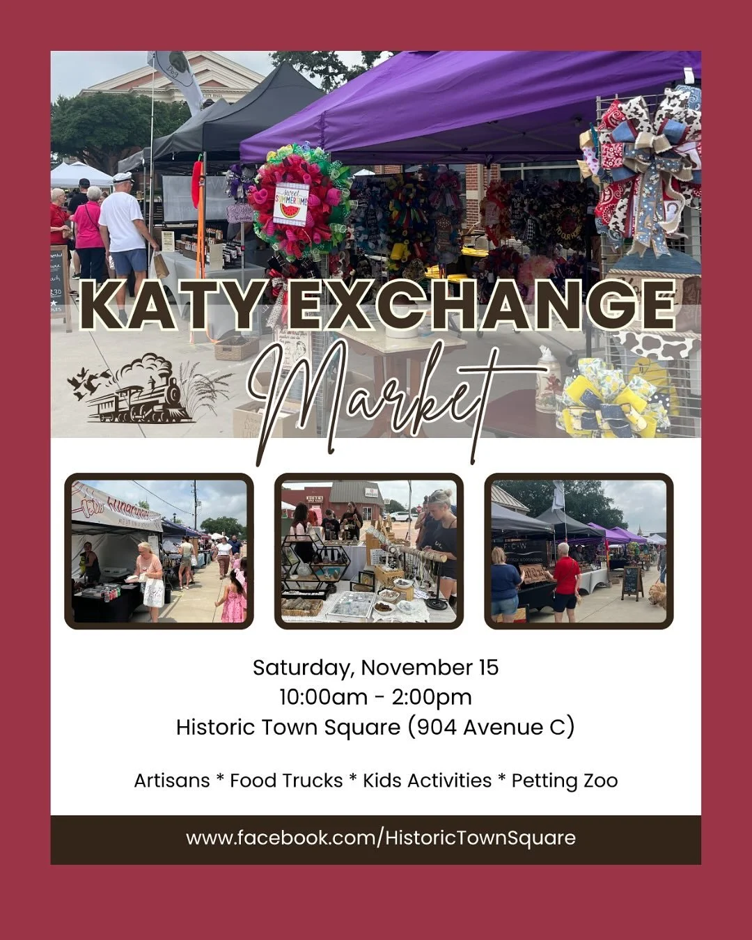 Come shop the Katy Exchange in downtown Katy, Texas. See the map- We will be near Ave B and 2nd Street. @katytownsquare @cityofkaty  #hepplewhitefarms #texashoney #honeycomb #knowyourbeekeeper  #katytexas #katymomsnetwork