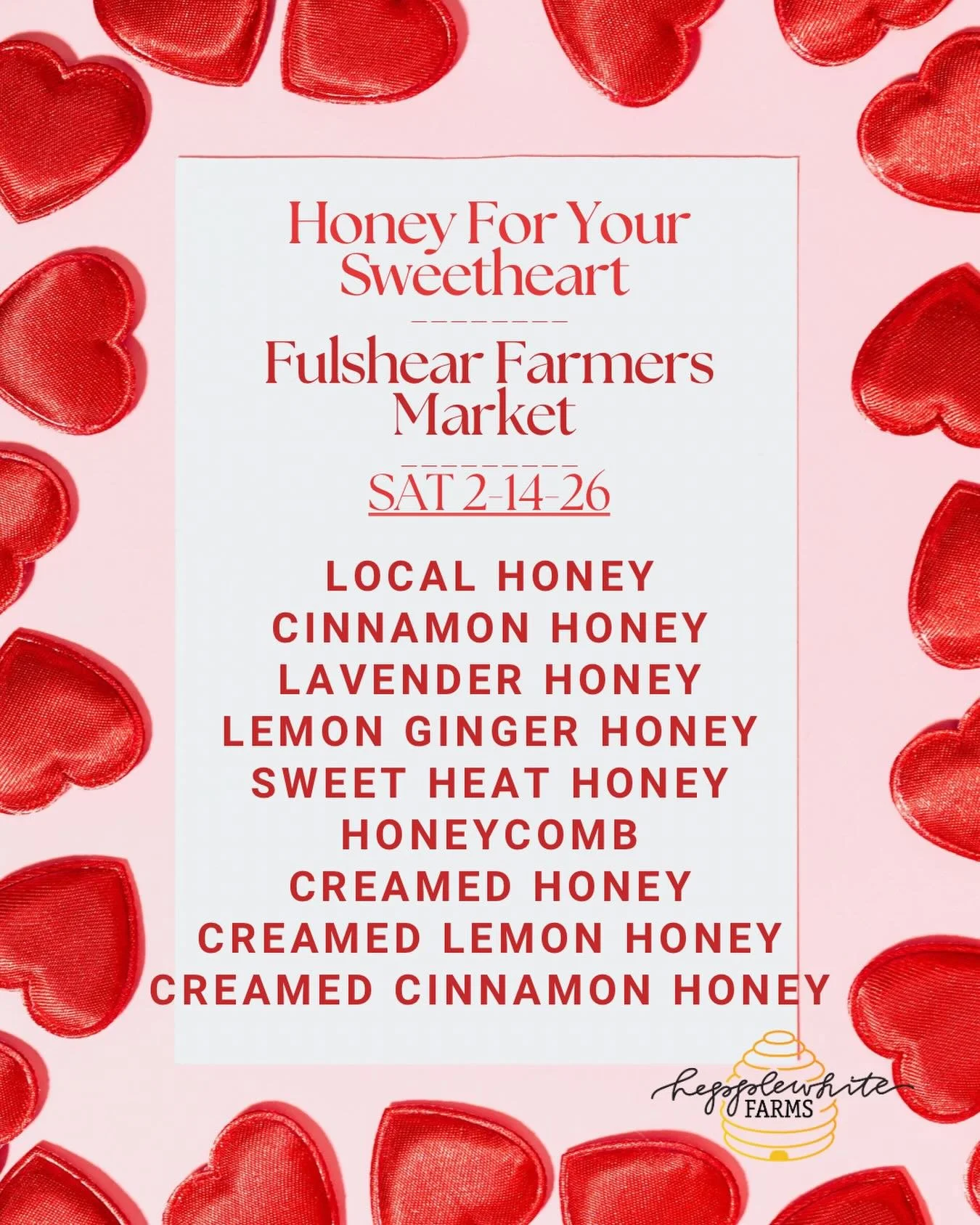Sweet Heat and Creamed Cinnamon Honey is Back! Pick some up @fulshear_farmers_market  along with all your favorites! 
#hepplewhitefarms #fulshearfarmersmarket  #localhoney #texashoney #knowyourbeekeeper