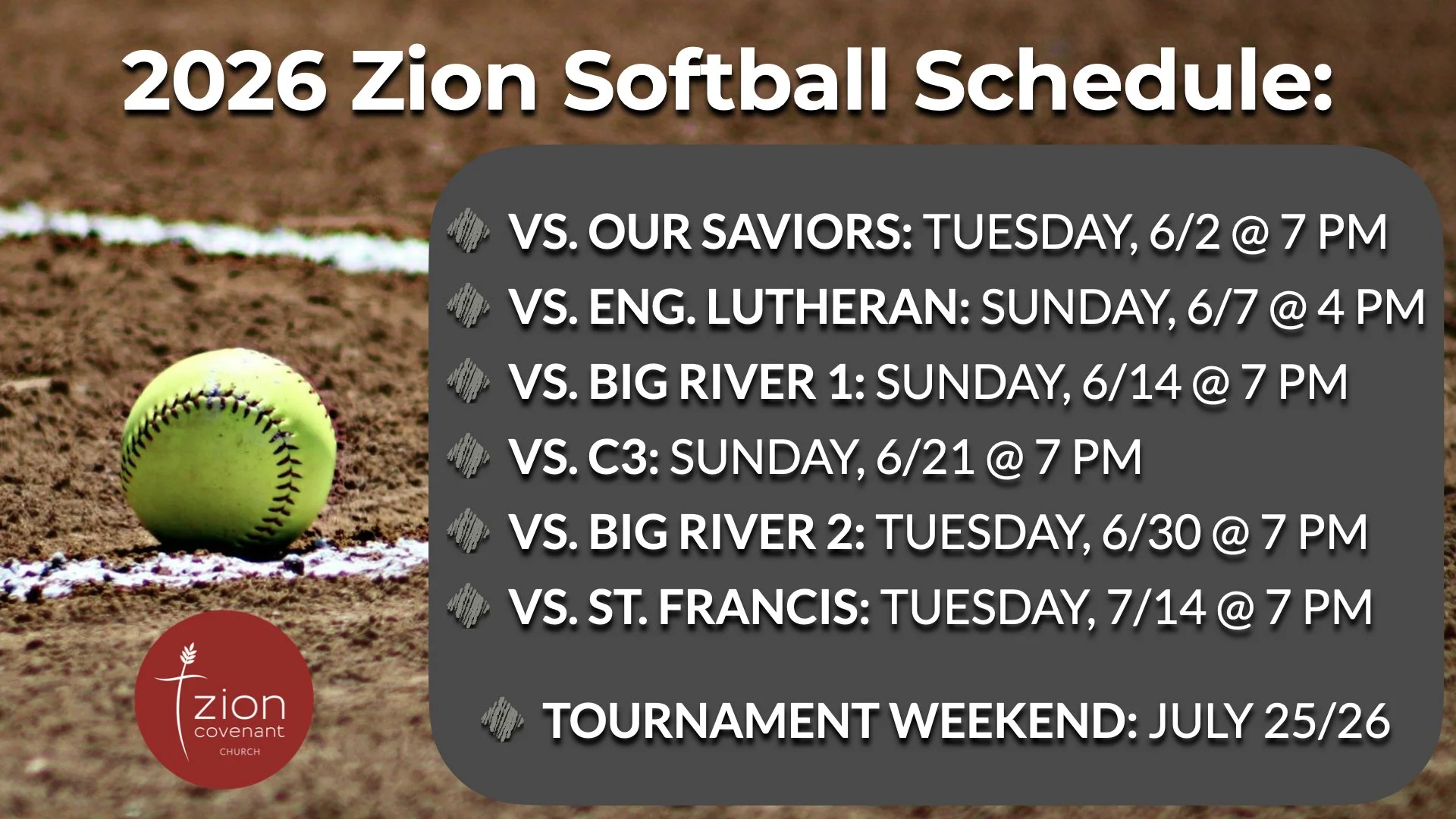 Zion Softball Game VS. Our Savior's