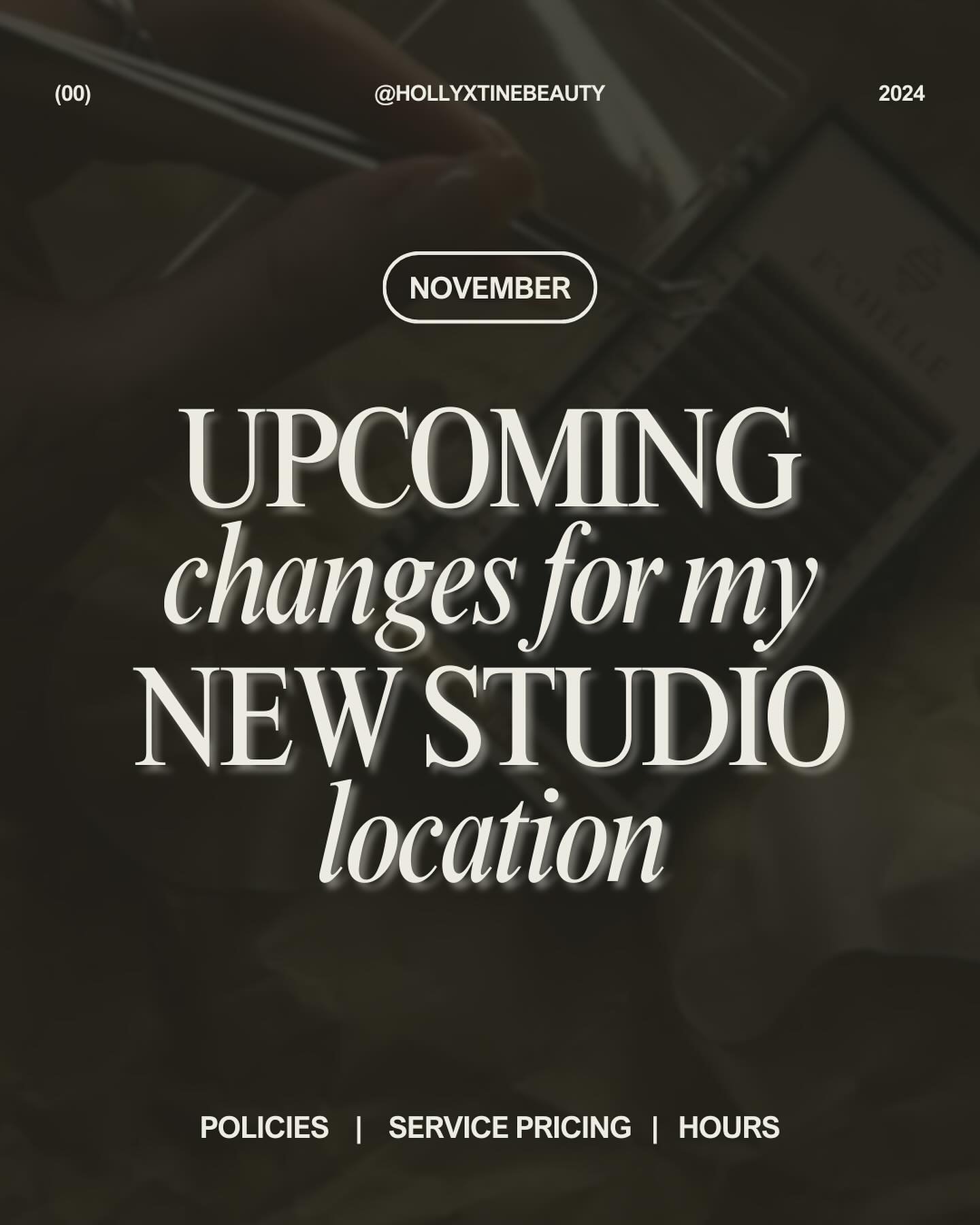 Exciting changes are coming soon!
On November 1st, updates will be implemented including, but not limited to:
⭐️ Policies
⭐️ Pricing
⭐️ Hours
I look forward to elevating your lash experience with these upcoming features and amenities.
Have any