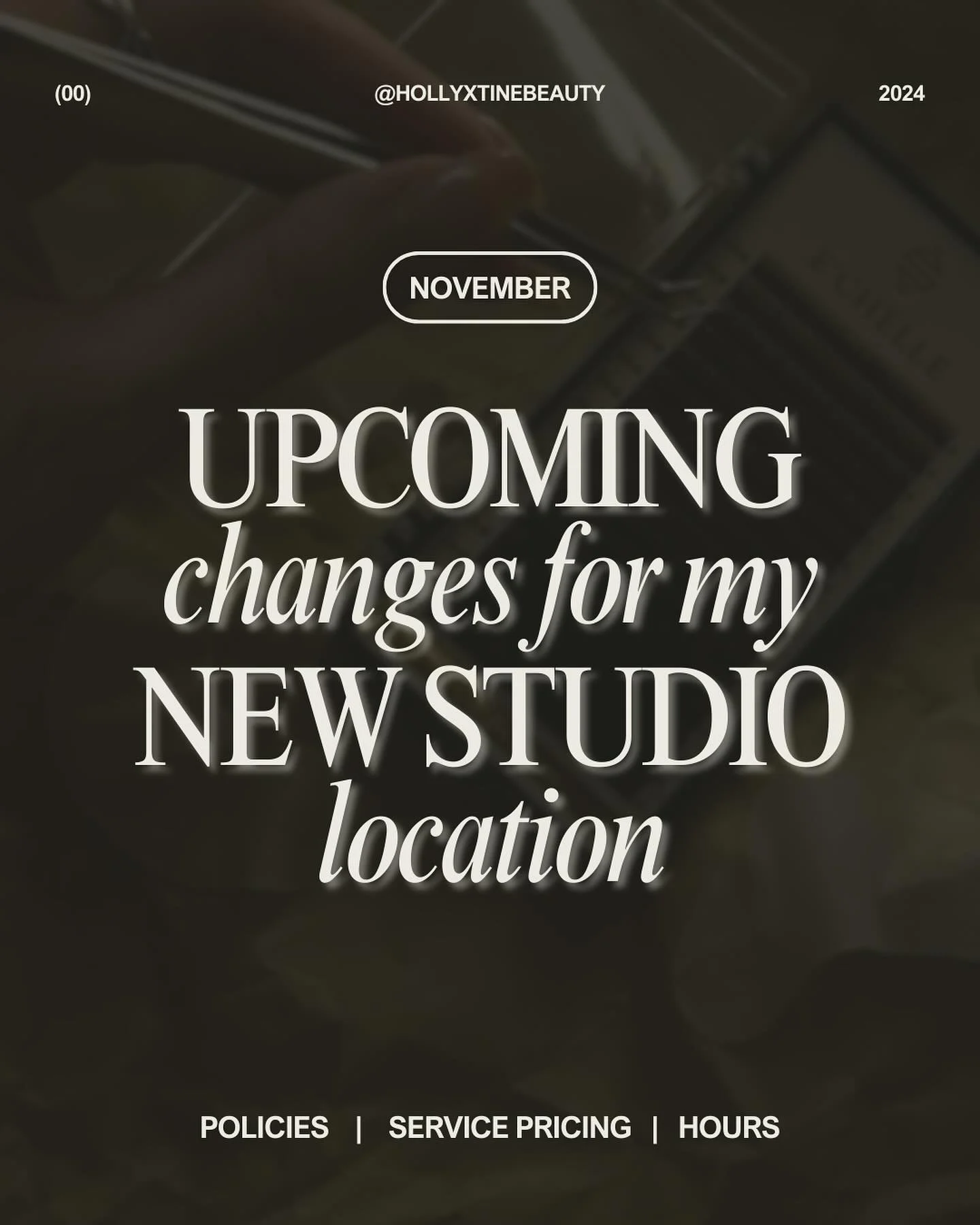 Exciting changes are coming soon! 

On November 1st, updates  will be implemented including, but not limited to:
⭐️ Policies
⭐️ Pricing 
⭐️ Hours

I look forward to elevating your lash experience with these upcoming features and amenities. 

Have any