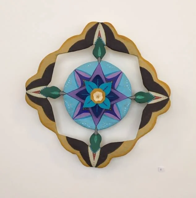 Paper mache and felt “Bird Mandala” by Ulla Anobile