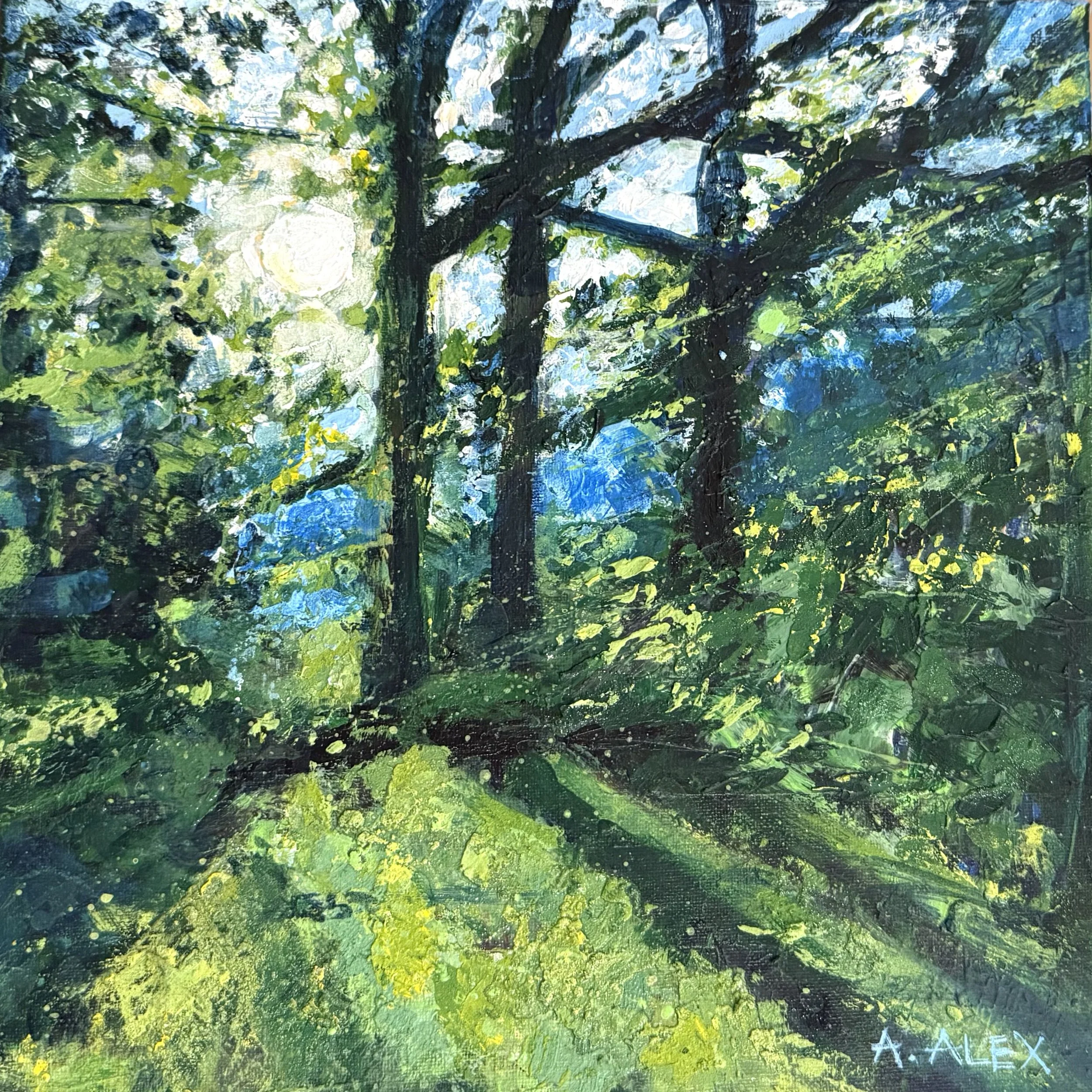 BACKYARD SYMPHONY 12X12 ACRYLIC