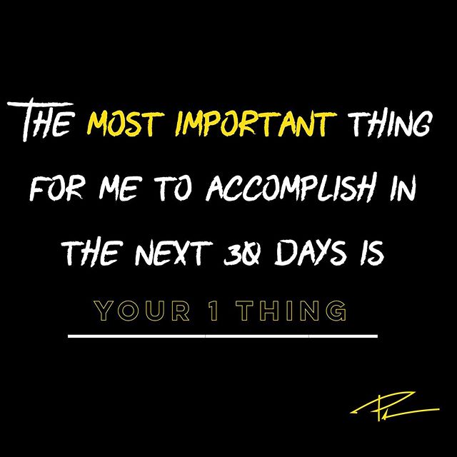 Accountability creates a 225% higher chance of success! 😱 
So let&rsquo;s get accountable. Let&rsquo;s share our most important goal over the next 30 days. Not 3 things, not 2 things, but 1 thing. Our most important goal! 👈🏻 And make sure it is: ✅