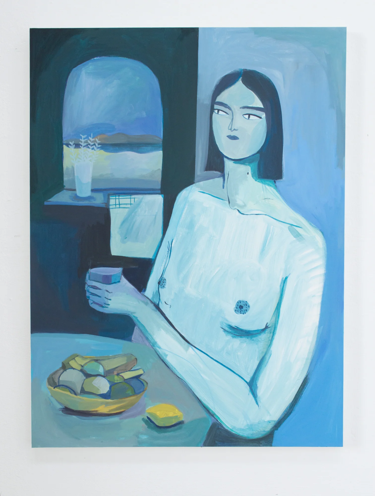 Beer head turned into girls so you can drink for the whole summer Acrylic on canvas 36x48 2018