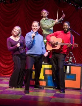 Tod Petersen and the cast of A Christmas Carole Petersen. Photo by Rick Spaulding.