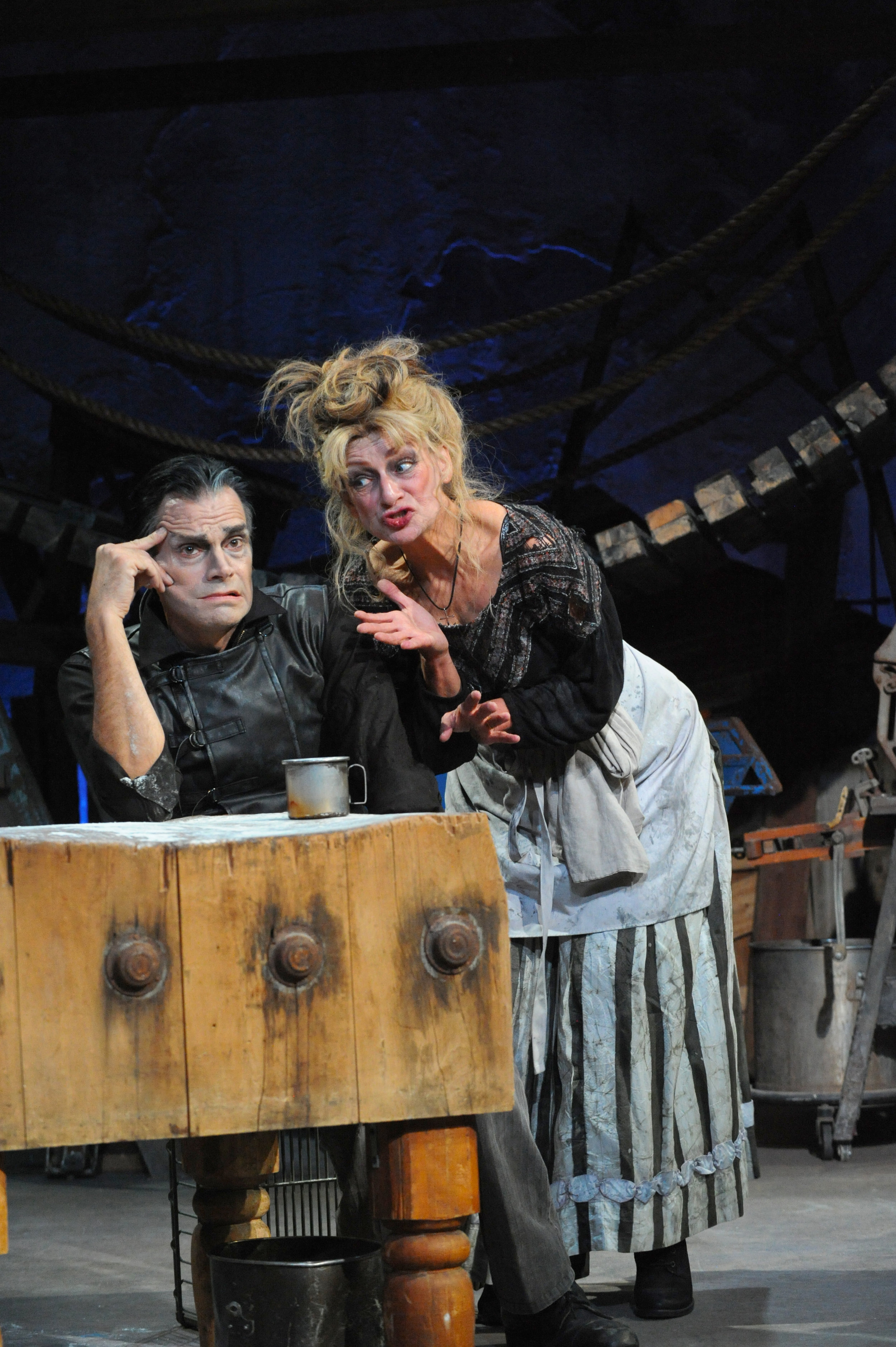 Mark Benninghofen as Sweeney Todd and Sally Wingert as Mrs. Lovett. Photo by George Byron Griffiths.