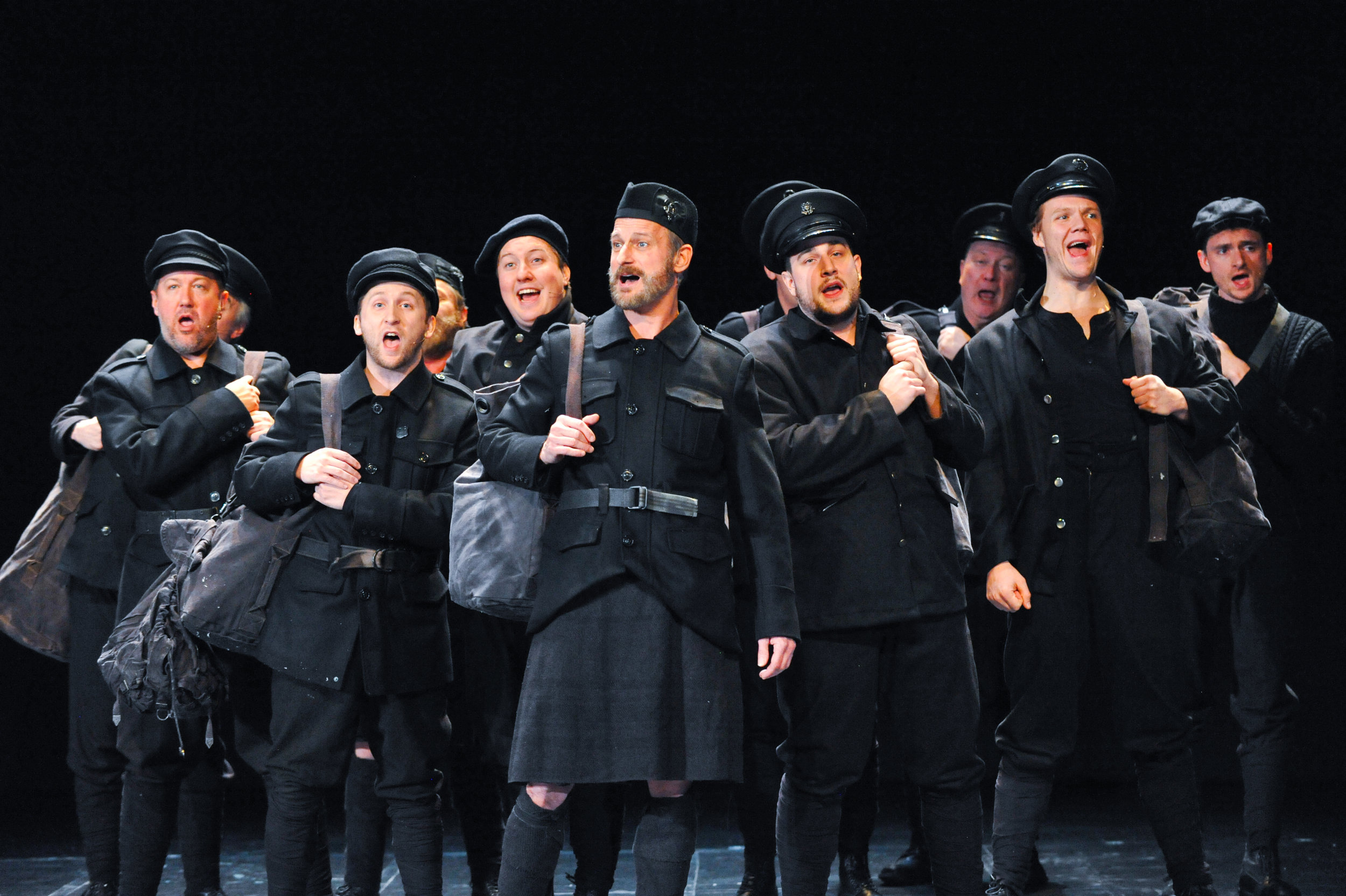 The cast of All is Calm: The Christmas Truce of 1014 Photo by George Byron Griffiths