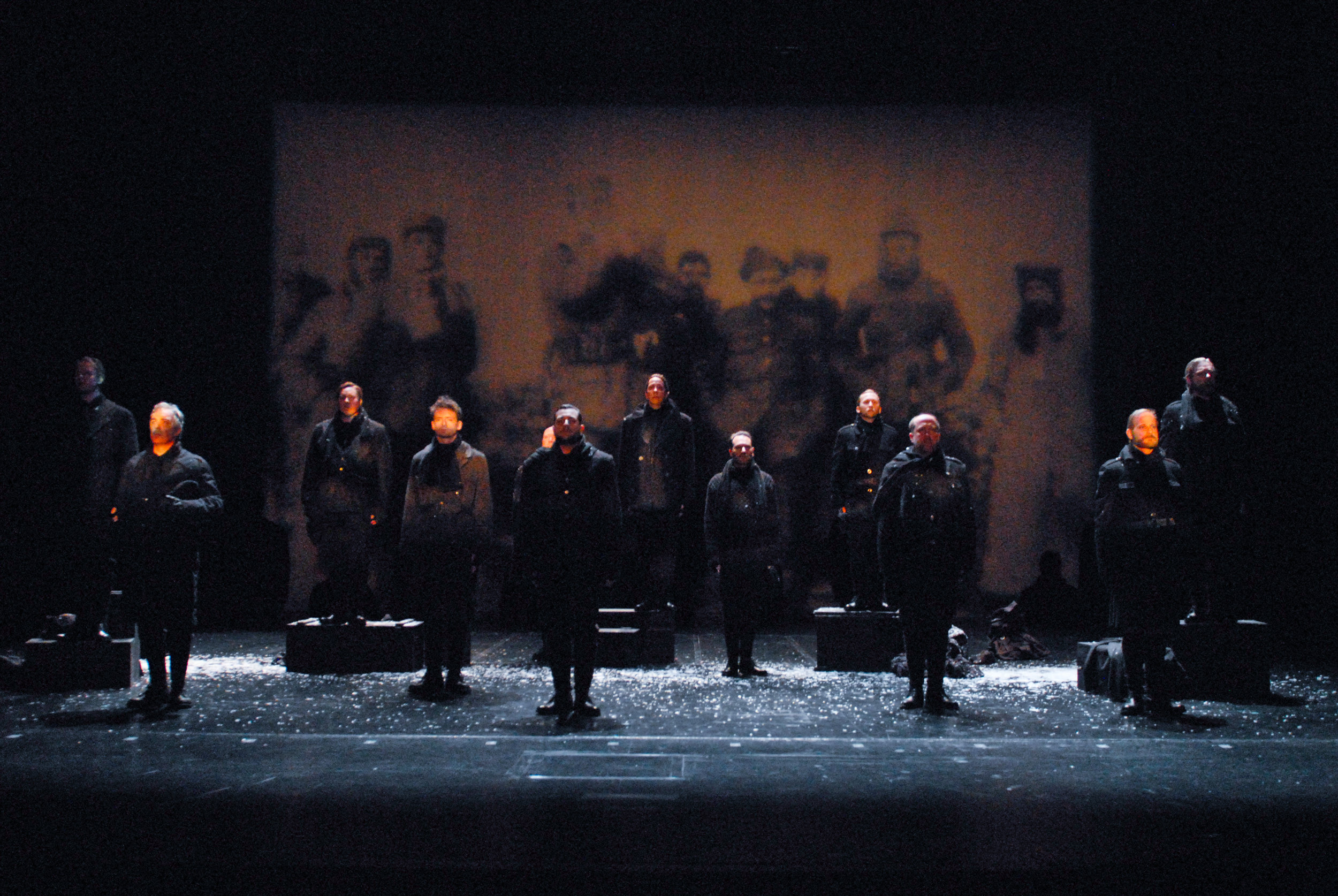 The cast of All is Calm: The Christmas Truce of 1914 Photo by George Byron Griffiths