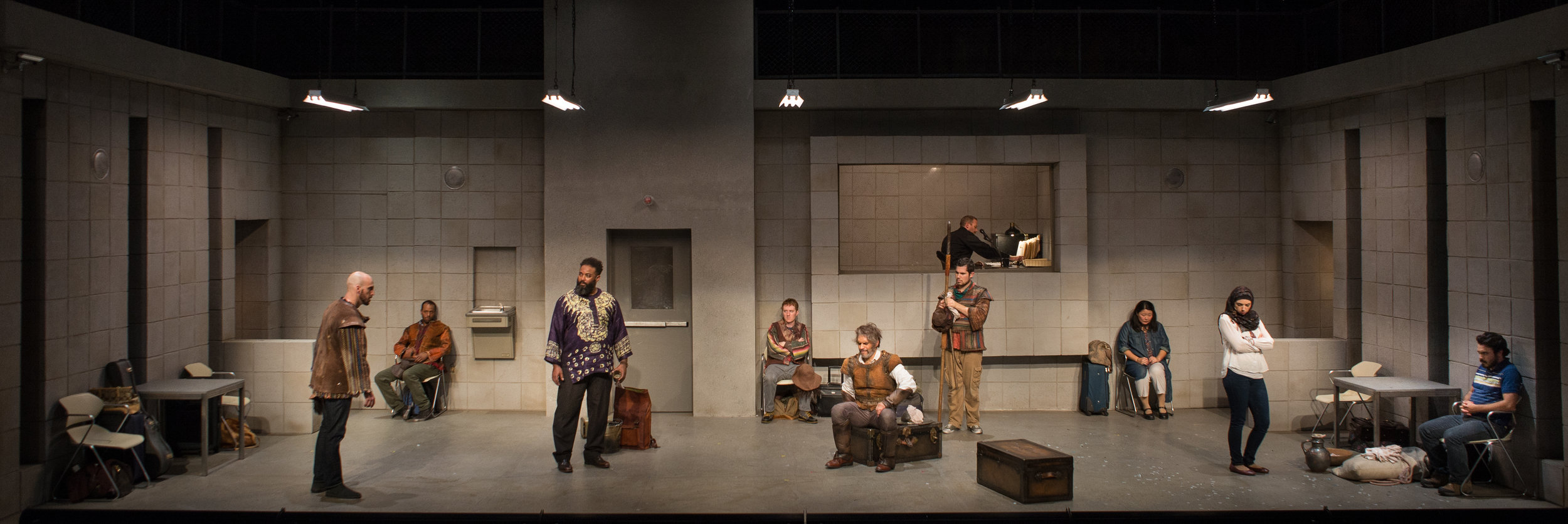The cast of Man of La Mancha, Scenic Design by Michael Hoover, Photo by Allen Weeks