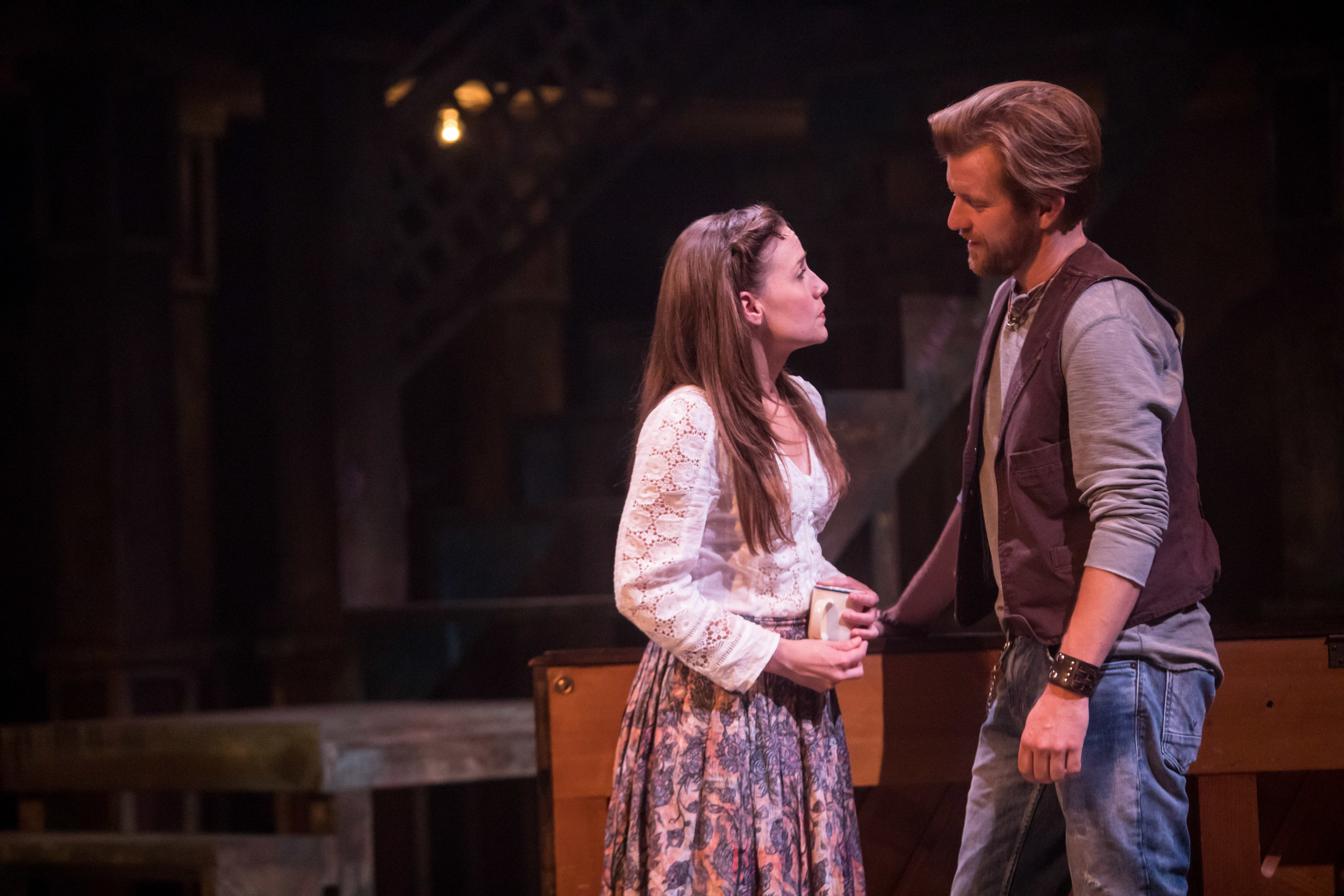 Britta Ollmann and Ben Bakken star in ONCE, Photo credit Dan Norman