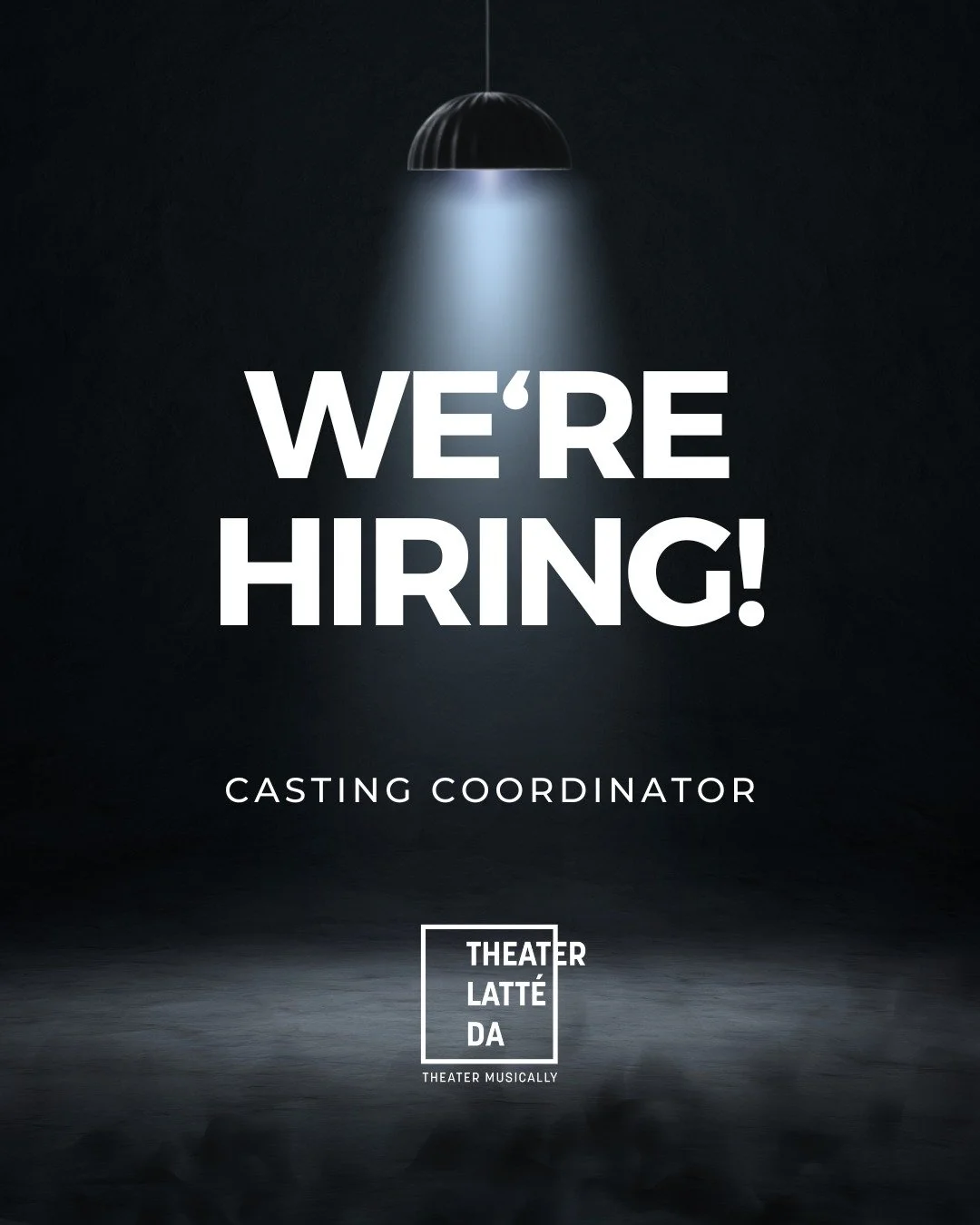 Join the Theater Latt&eacute; Da Team 🎭

We're hiring a Casting Coordinator! This is a seasonal, part-time position responsible for all administrative support associated with season auditions and callbacks.

For the full job description and to apply