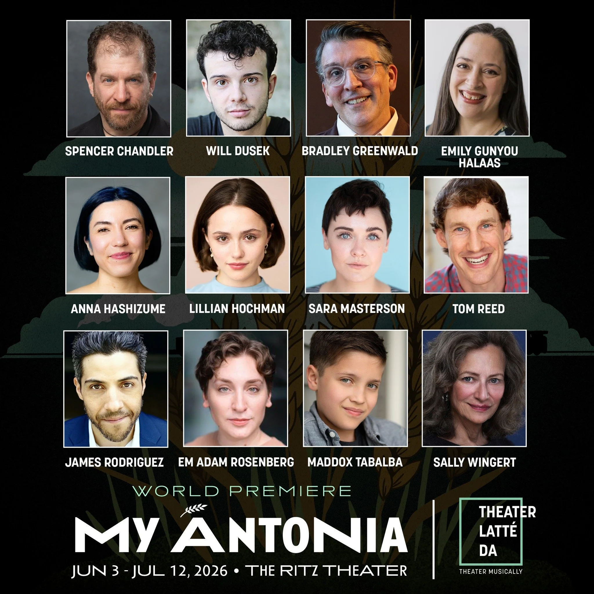 Meet the incredible ensemble who will be creating the world of MY &Aacute;NTONIA, the world premiere musical based on Willa Cather's beloved novel. We can't wait for audiences to experience this moving and heartfelt exploration of identity, memory an