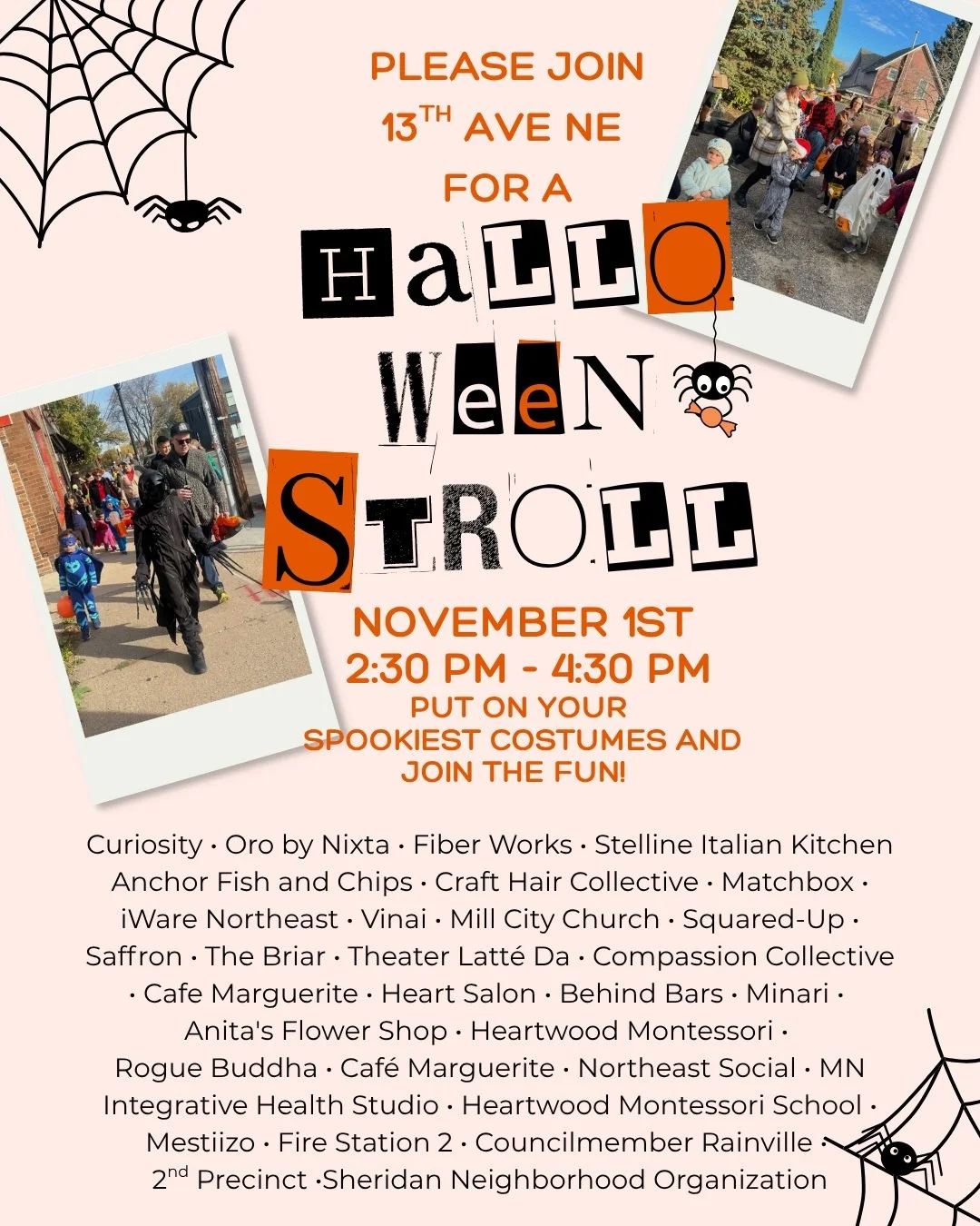 Boo! 👻 We're hitting the streets for the Halloween Stroll on November 1! Throw on your favorite costume, gather your ghouls and goblins, and come celebrate with Theater Latt&eacute; Da and our amazing Northeast neighbors. We can't wait to see all yo