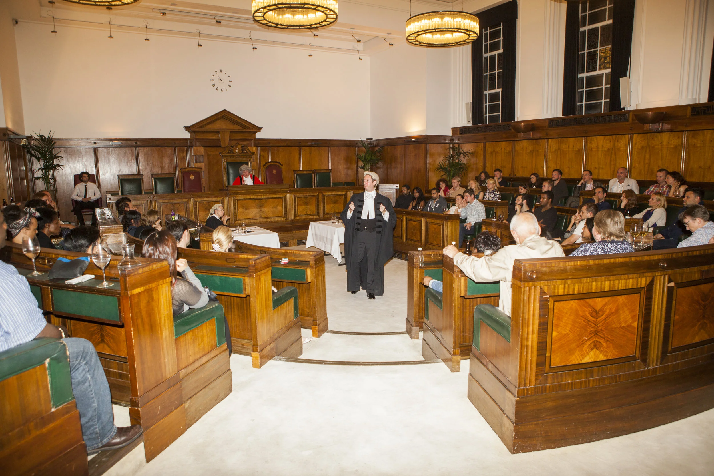 London audiences take seats ready for trial duty in the futuristic Code 2021 