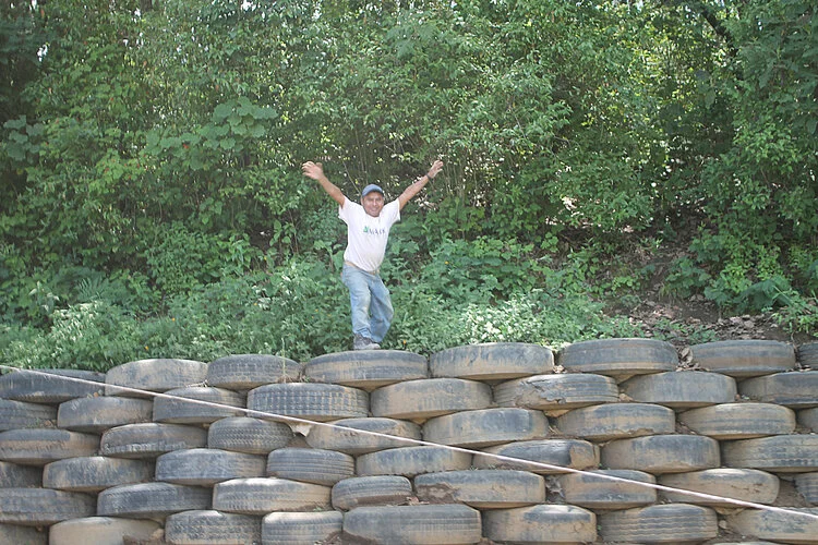 Long Way Home - Tire Retaining Wall Design Long Way Home - Tire Retaining Wall Design