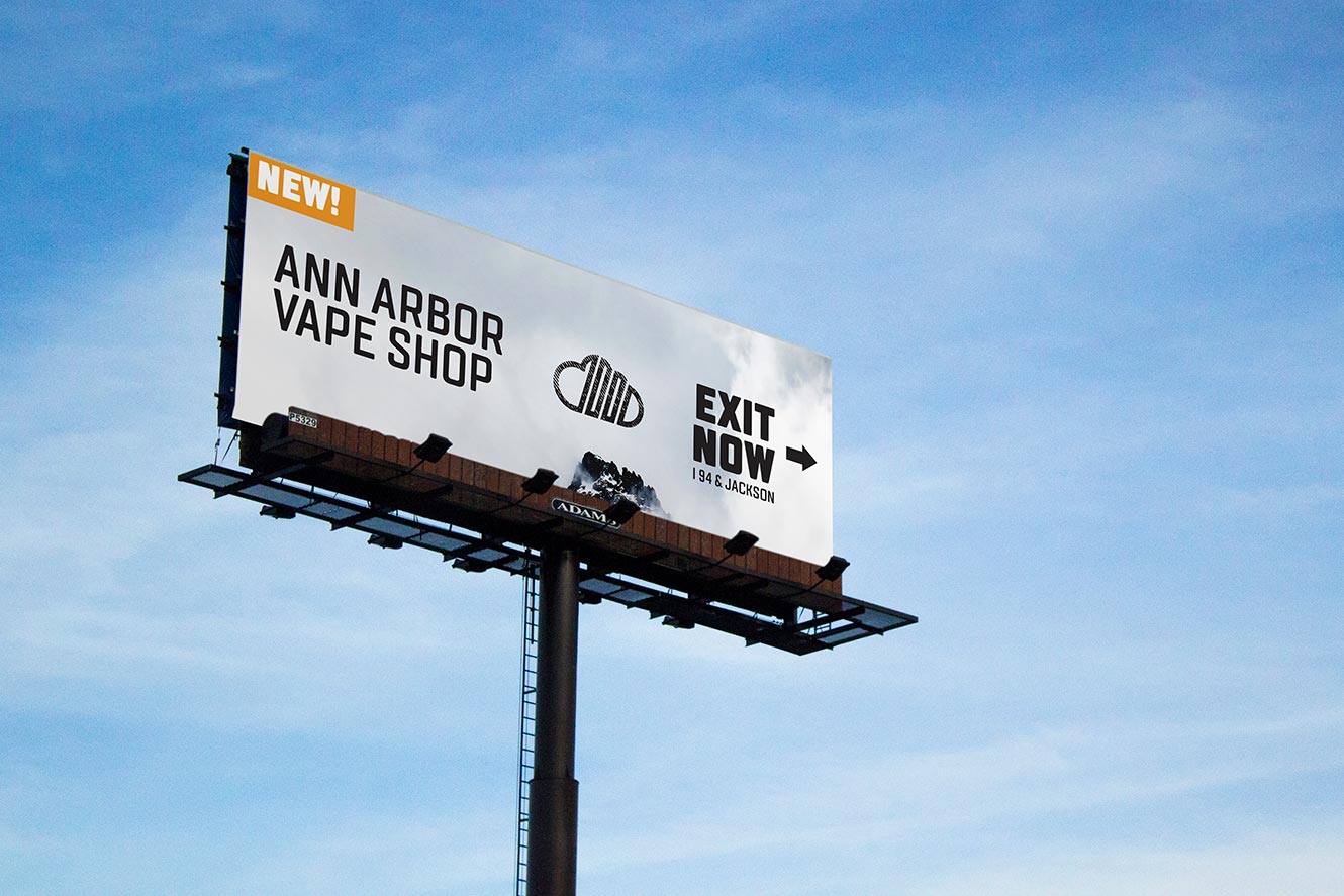 Billboard graphic design for company advertisement.