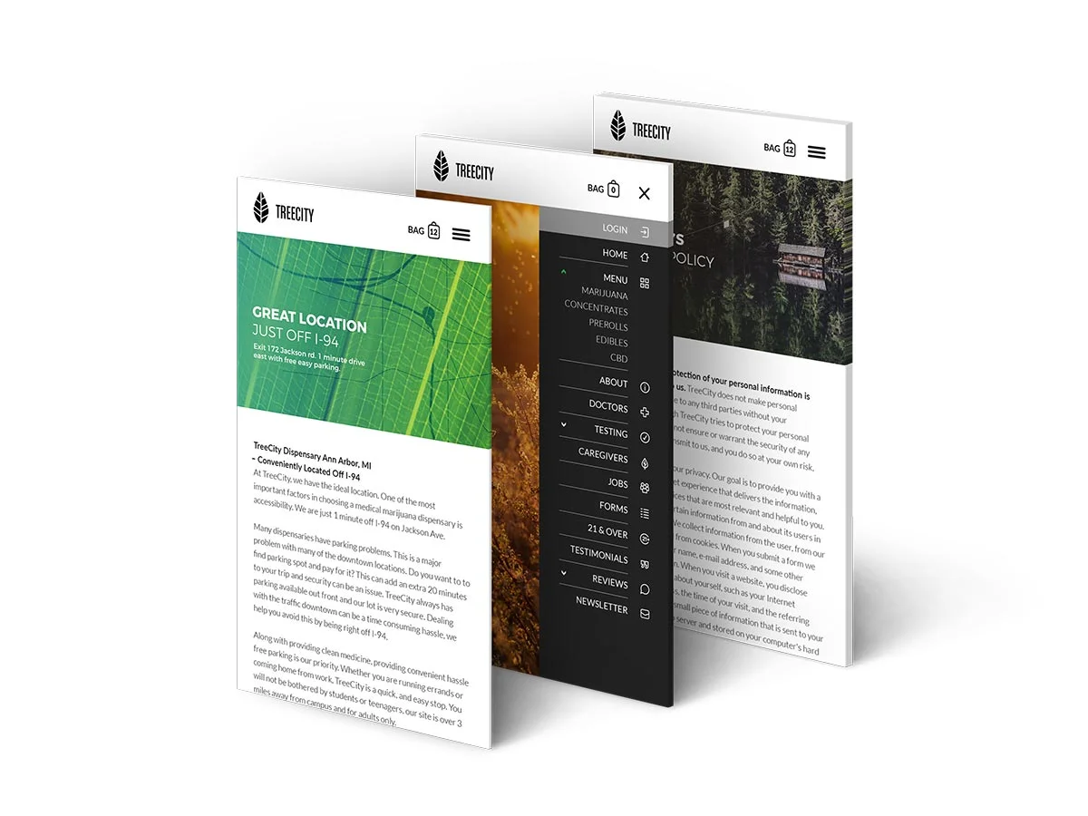 TreeCity mobile website app design