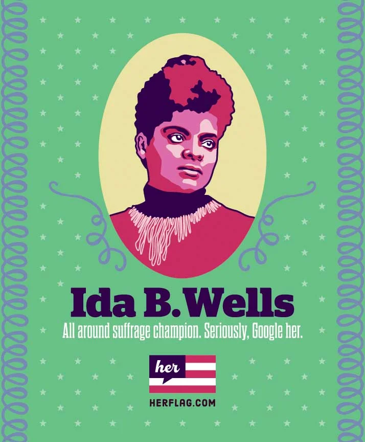 This is one of six stickers in our Unknown Suffrage Fighters Sticker pack that is one of the donation rewards in our crowdfunding campaign on ifundwomen. See donate button below to get more info about the campaign.