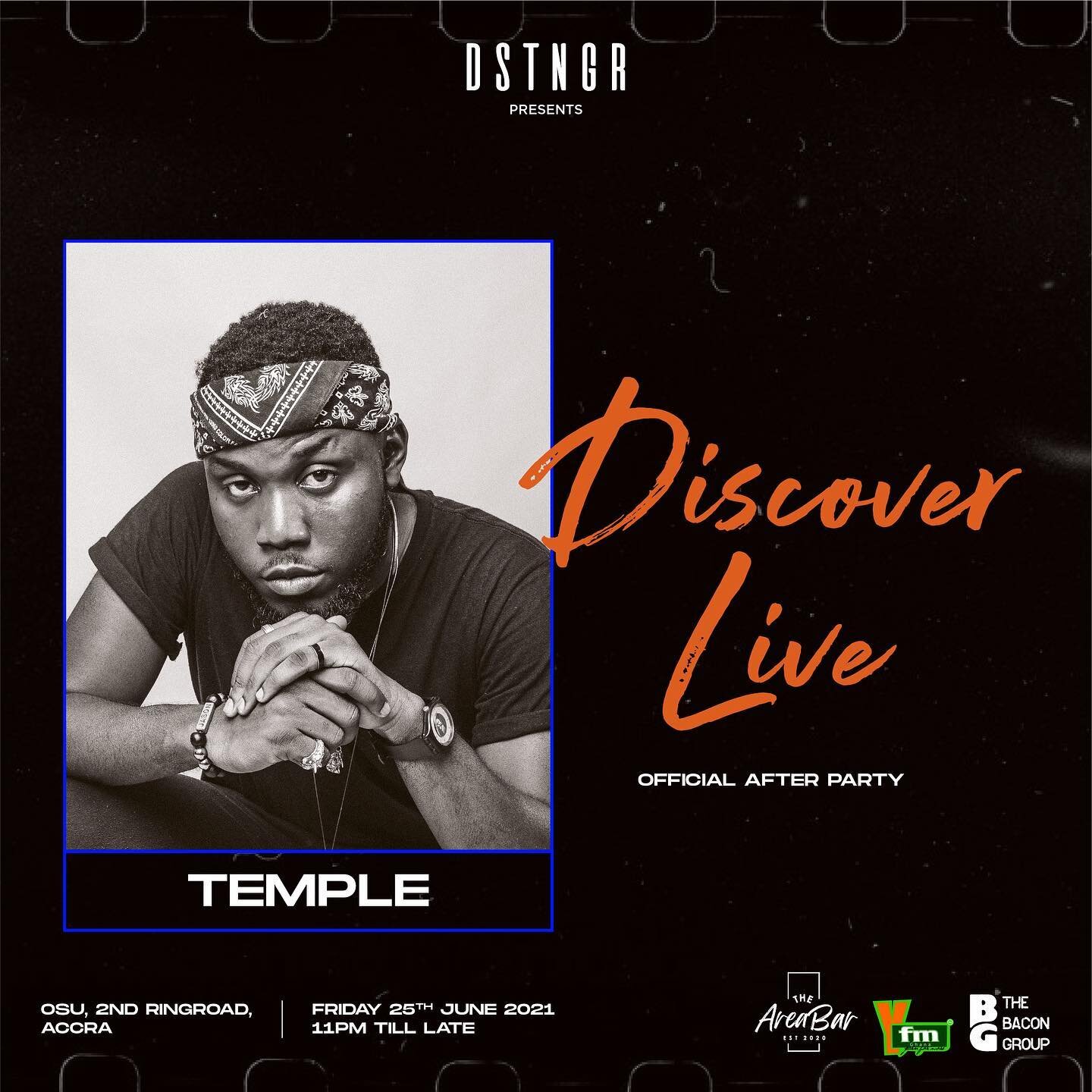 It&rsquo;s only a few moments until we kick things off with DISCOVER LIVE at @onecornergh. 

Doors open 7PM sharp and the sound checks be sounding wonderful! 

We also got heat on the After Party and our boi @templegramme will be shelling down the pl