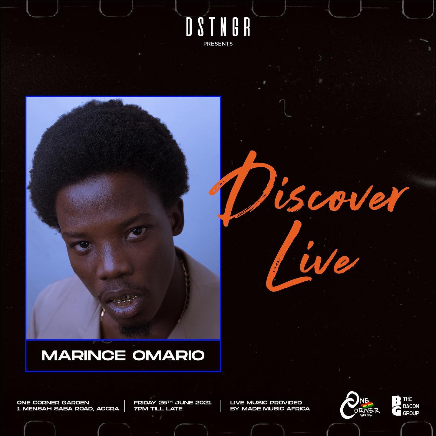 This FRIDAY! One of Accra&rsquo;s most exciting emerging talents @marinceomario introduces us to his world of &lsquo;fu&rsquo; for &lsquo;DISCOVER LIVE&rsquo; at @onecornergh!

FREE ENTRY! Doors open at 7PM! 

Swipe left to see his limited edition &l