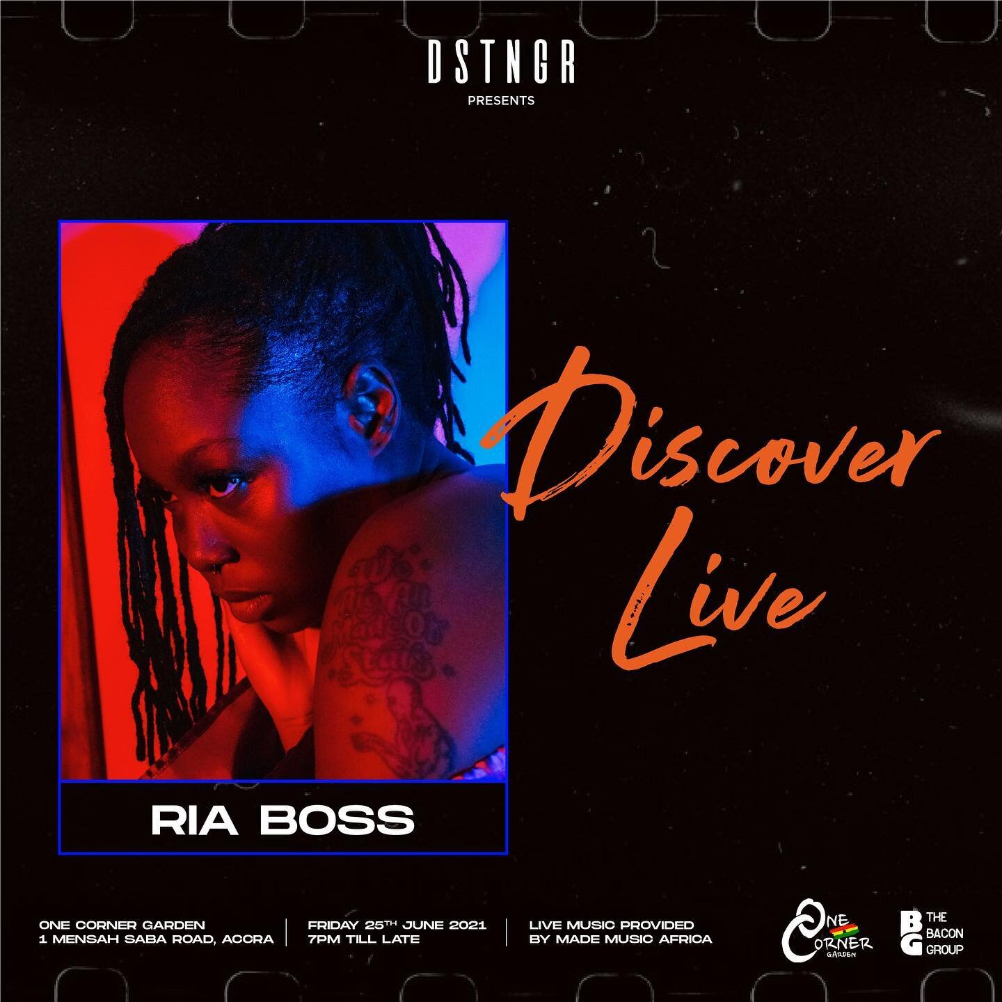 This FRIDAY! We enter the depths of spiritual soul with Cat Mama😻@theriaboss for &lsquo;DISCOVER LIVE&rsquo; at @onecornergh!

FREE ENTRY! Doors open at 7PM! 

Swipe left to see her limited edition &lsquo;DISCOVER LIVE&rsquo; tee. Link in bio to vis