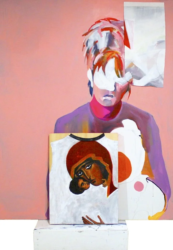 Placed on a Pedestal
Approx. 68" x 48" x 11" | Acrylic on unstretched canvas, wood, painting object, collage | 2016