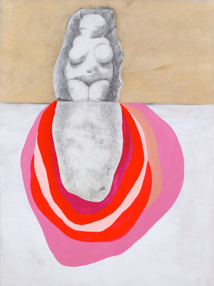   Venus of Will 
 24" x 18" x 1.5" | Found drawing, acrylic, graphite, on cradled panel | 2015 
 &nbsp;  