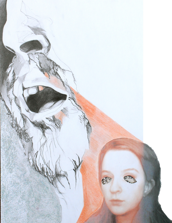 JACQUES, I'm Dead Jacques
Graphite, colored pencil, collage on Paper | 2013