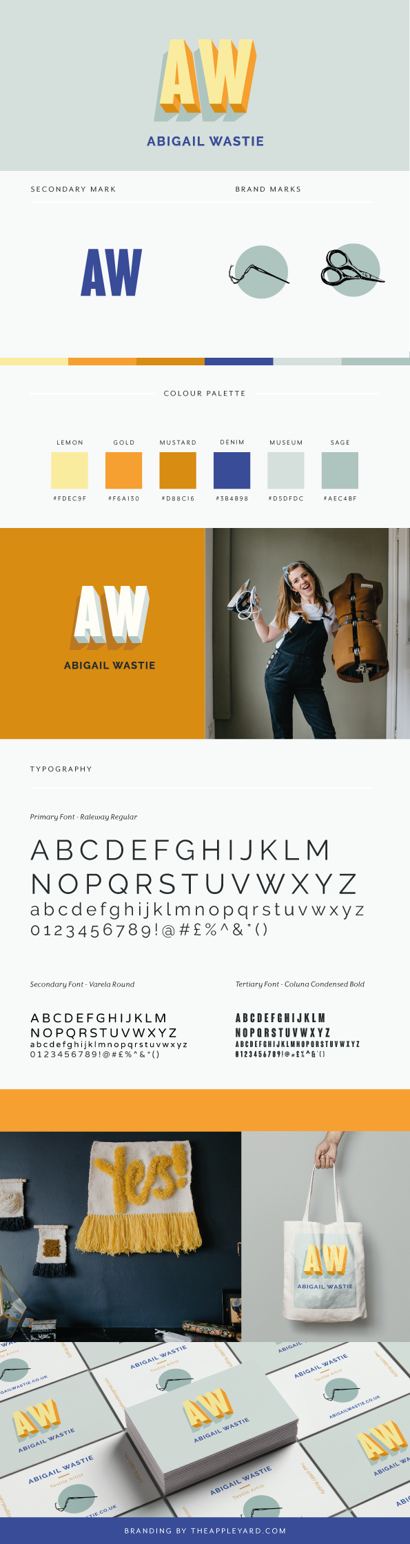 Abi’s branding sheet for quick reference