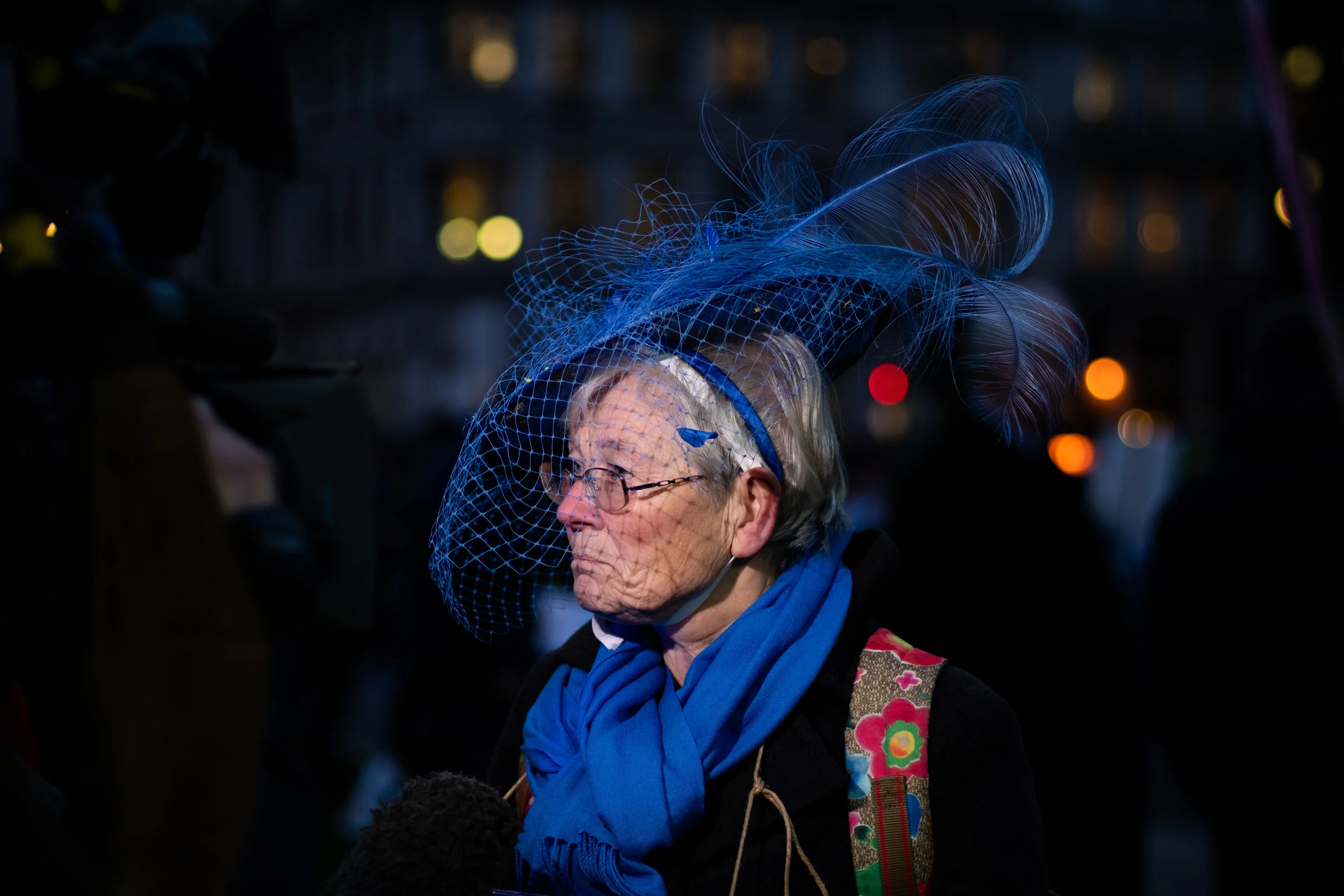 While the Final Vote on Theresa`s May Brexit Deal is ongoing, protesters demonstrate outside the House of Parliament, on the 15th January 2019, in London, UK.