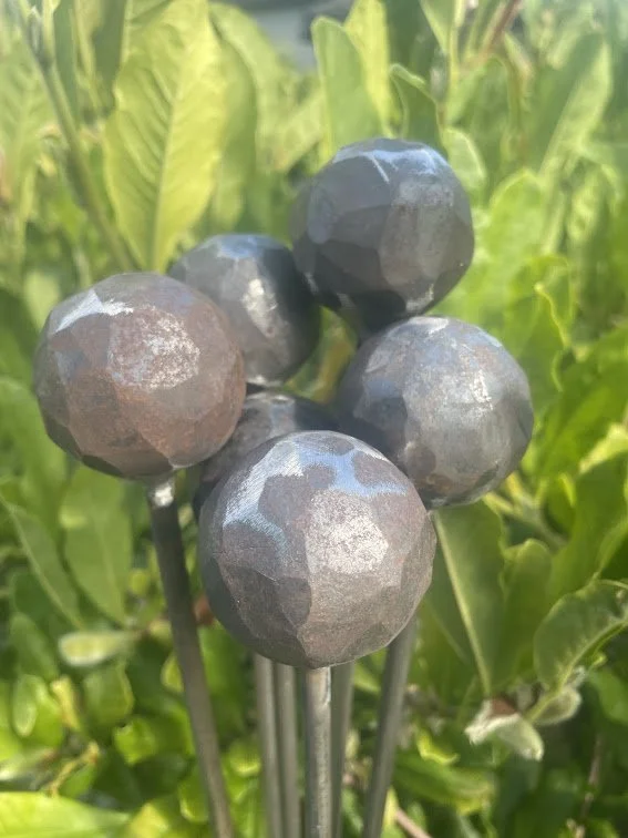 Stake -  Ball topped stake,  40mm faceted ball. These look great in the garden  and ideal plant support  - $25 ea