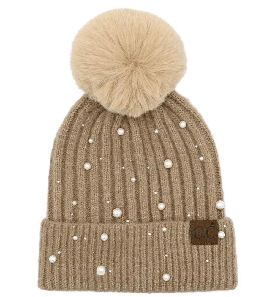 CC Pearl Pom Beanie