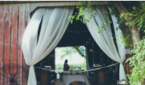 WHITE FABRIC QUANTITY: 8 PANELS RENT:$5 PER PANEL