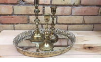 BRASS CANDLESTICKS QUANTITY: 65 RENT: $1 EACH