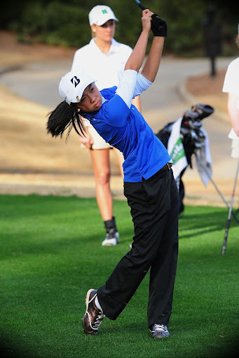 Varsity golf, playing a match at TPC Sugarloaf in 2012.