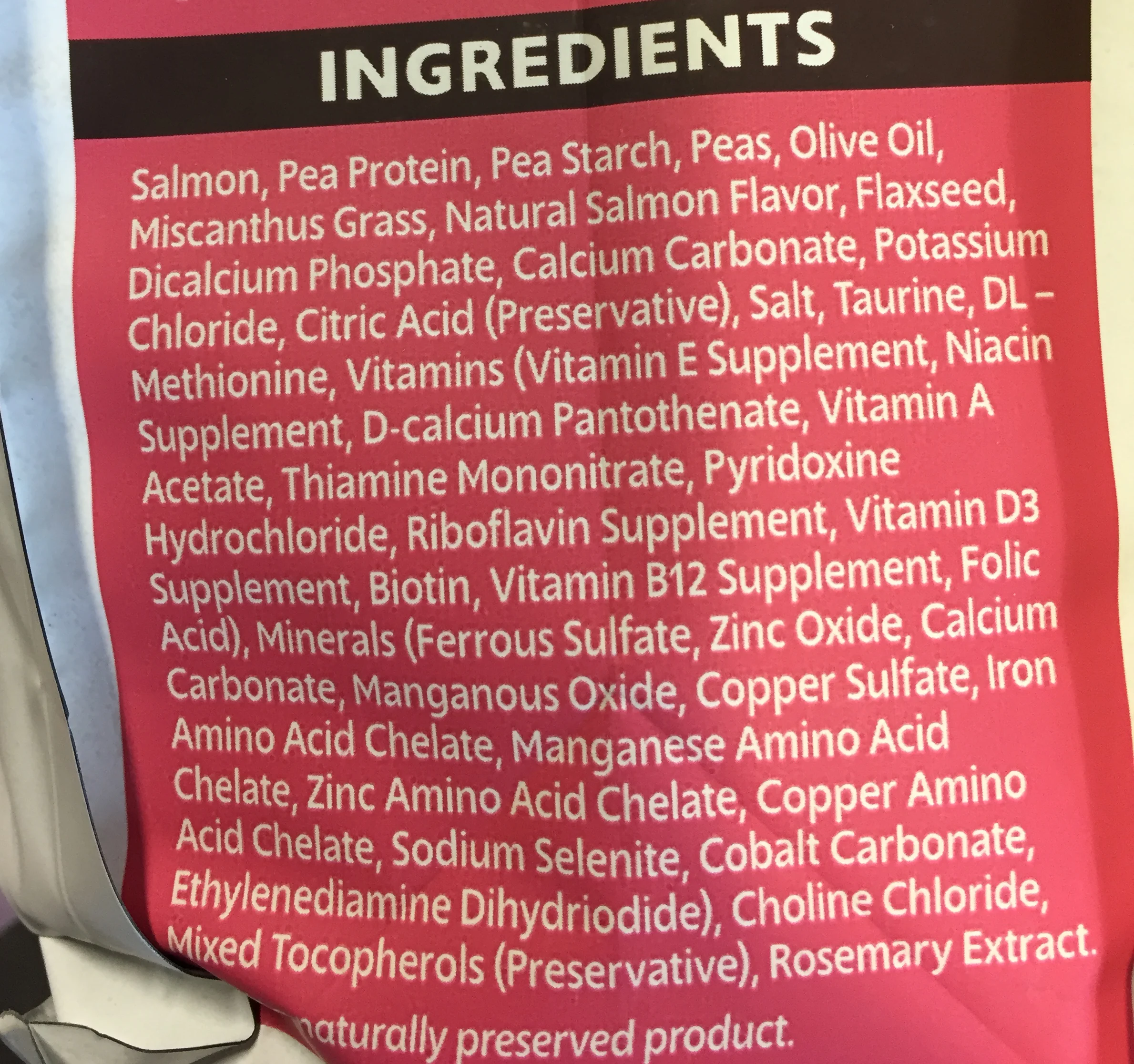 LARGE AMOUNT OF PEAS. (SEE “GRAIN-FREE” ABOVE)