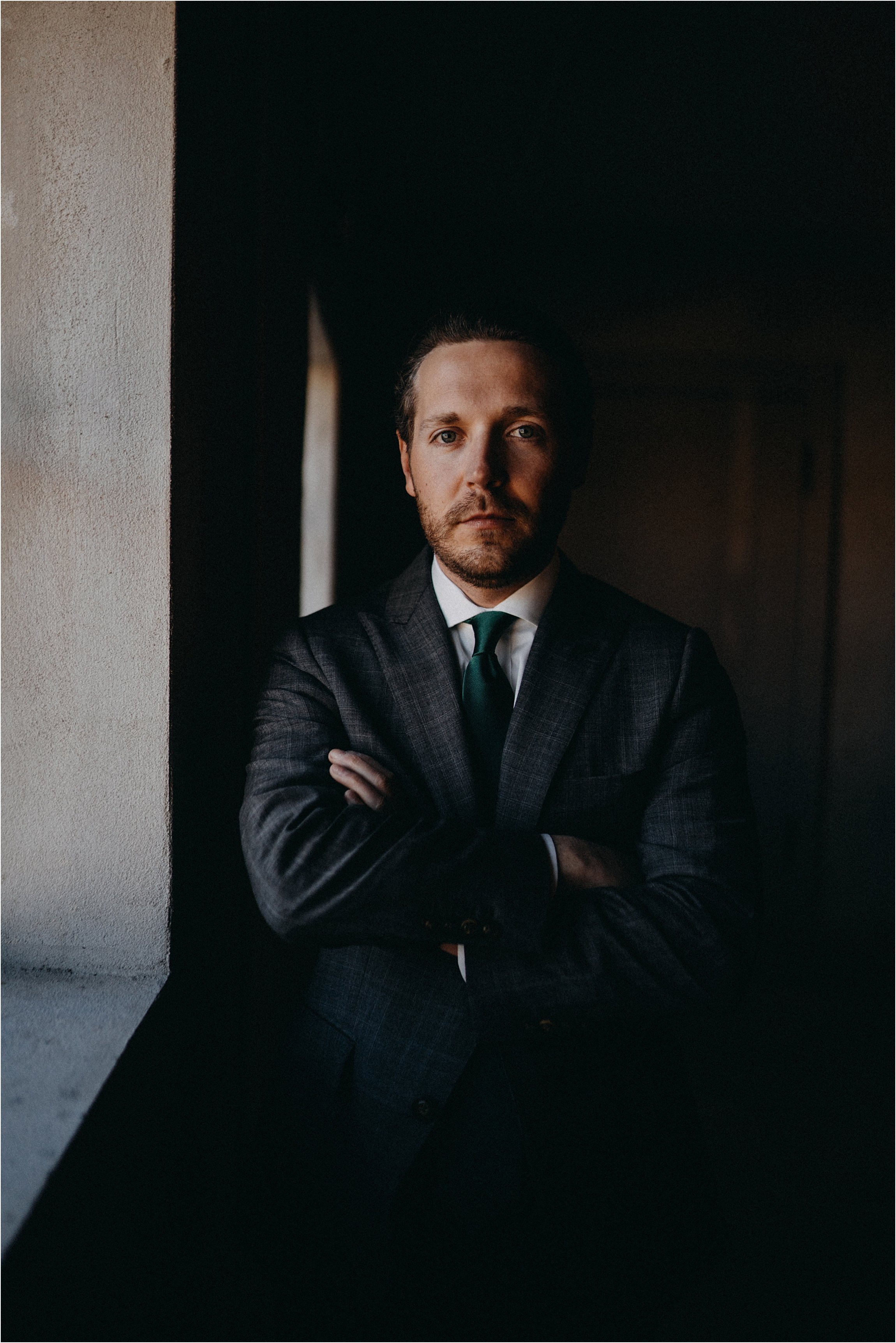 Groom at Bishop Station Atlanta Wedding photographer