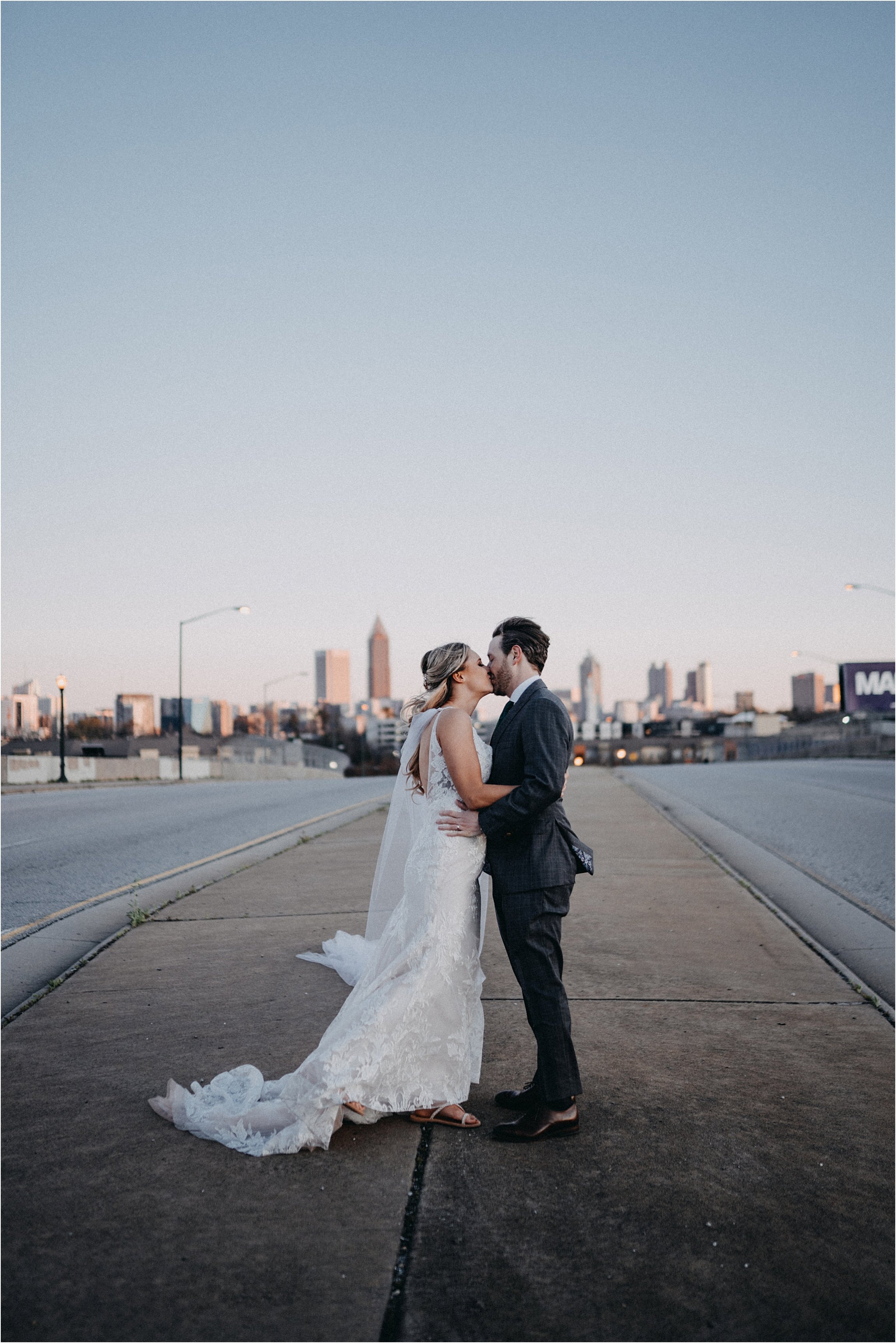 Bride &amp; Groom Bishop Station Atlanta Wedding photographer