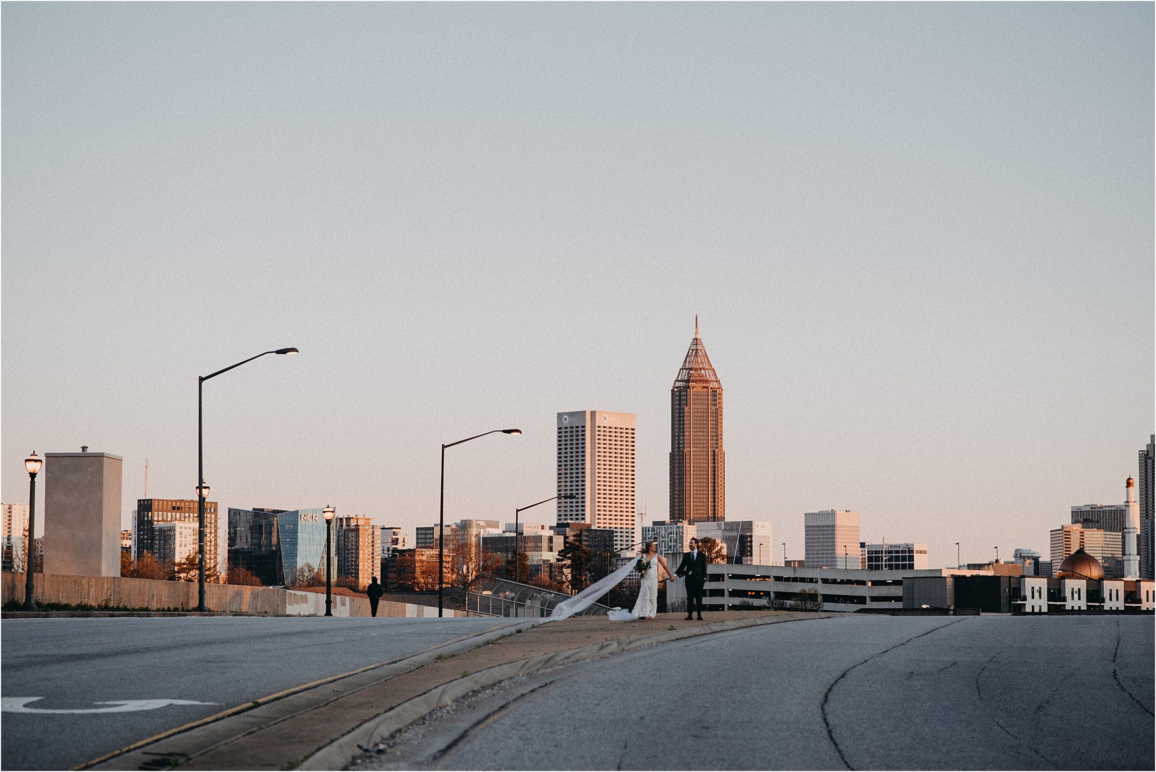 Bride &amp; Groom Bishop Station Atlanta Wedding photographer