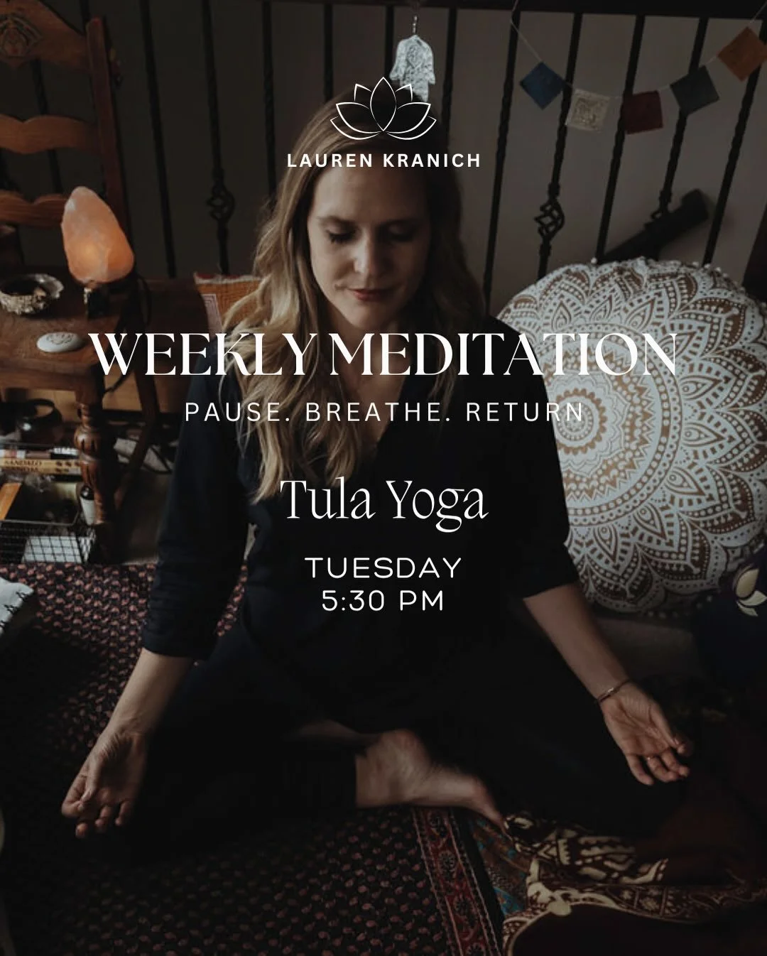Weekly Mediation

This free community meditation is an invitation to pause, breathe, and return to yourself. 

Each week, we explore stillness through sound &amp; guided meditation, creating space to ground the mind, soften the body, and reconnect wi