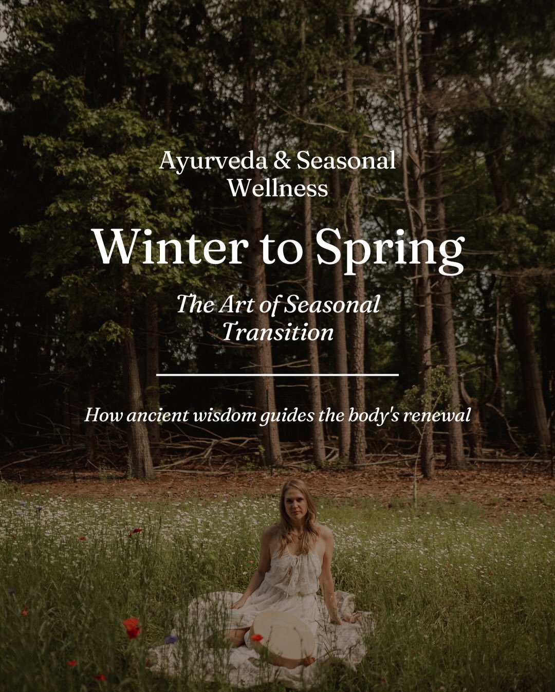 In Ayurveda, the transition from winter to spring is a delicate shift from heavy, slow, and grounded energy toward movement, moisture, and renewal. 

During winter, the body naturally stores and builds. As spring arrives, that stored heaviness begins