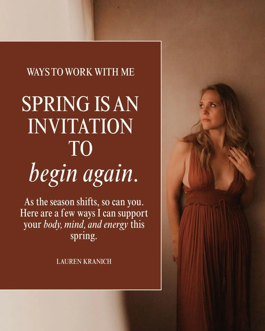 As spring energy arrives, we&rsquo;re invited to gently awaken, clear out what feels heavy, and create space for new growth.

If you&rsquo;re feeling the shift, here are a few services I offer to support your body, mind, and energy in realigning with