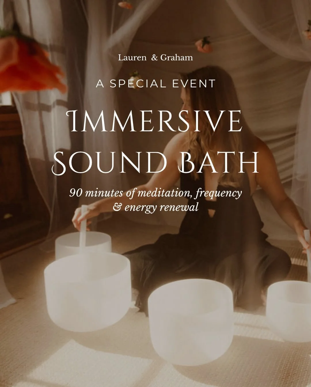 Step into a fully immersive sound experience where healing vibrations move through &amp; around you from every angle of the room.

Join me &amp; Graham for this 90-minute journey of meditation, frequency, and energy renewal.

We&rsquo;ll begin with G