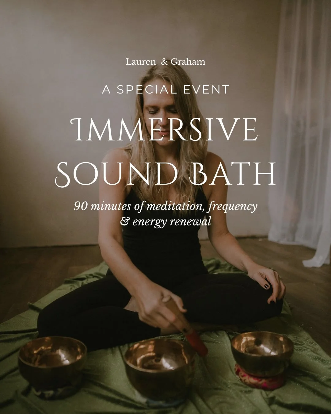 Step into a 90-minute journey where healing vibrations move through &amp; around you from every angle of the sacred space. Join me &amp; Graham Saturday, April 25 at 12:30pm for meditation, frequency, and energy renewal.

We&rsquo;ll begin with Gentl